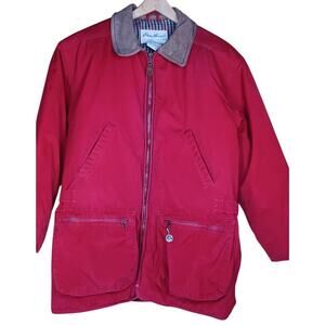 Vintage 90s Eddie Bauer Red Goose Down Chore Barn Jacket Size Small Utility Coat